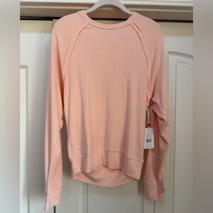 PJ SALVAGE | BNWT Oversized Peach Ribbed Long Sleeve Top